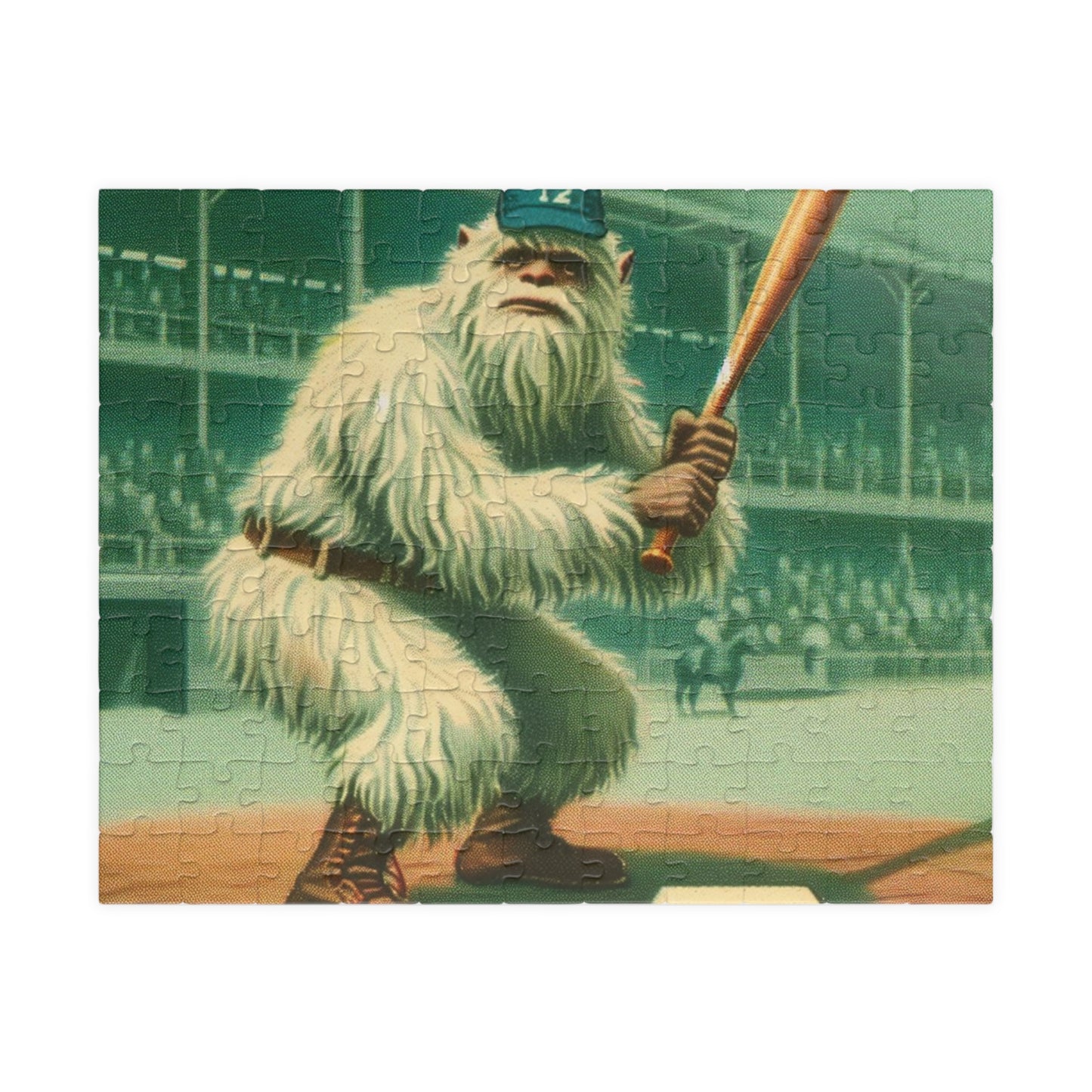 Puzzle, Yeti Baseball Vintage Card Design Brain Teaser, Educational Toy, 110 252 520 1014 Pieces