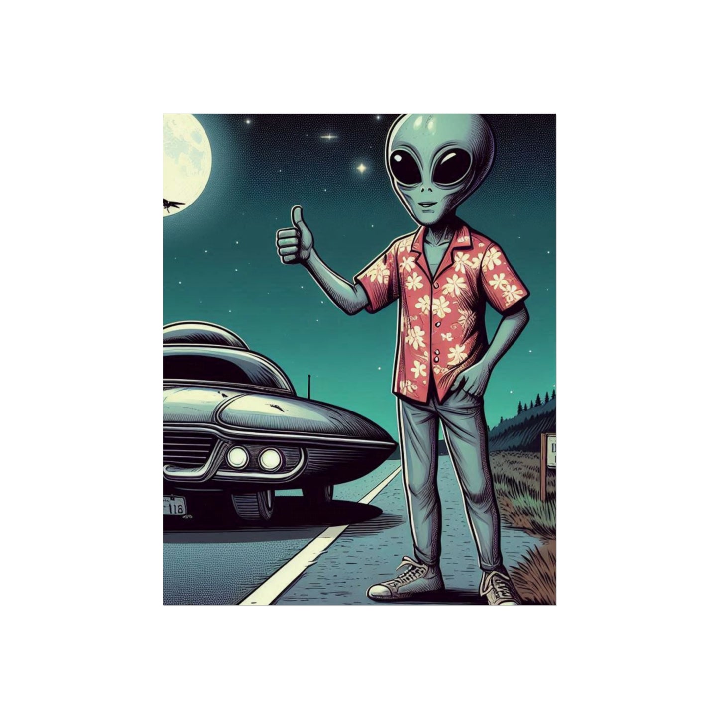 Alien Poster, Original Art Work, Custom Design, Made to Order, Custom Print,