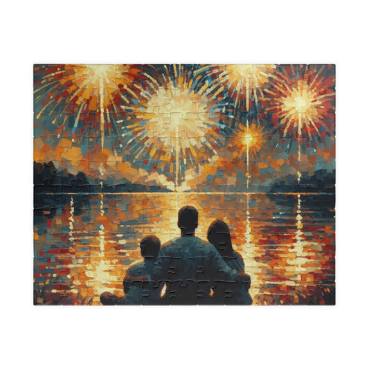 Jigsaw Puzzle, Impressionist Van Gogh Brainteaser, Fourth of July Fireworks Family Memories Gift, Custom Made