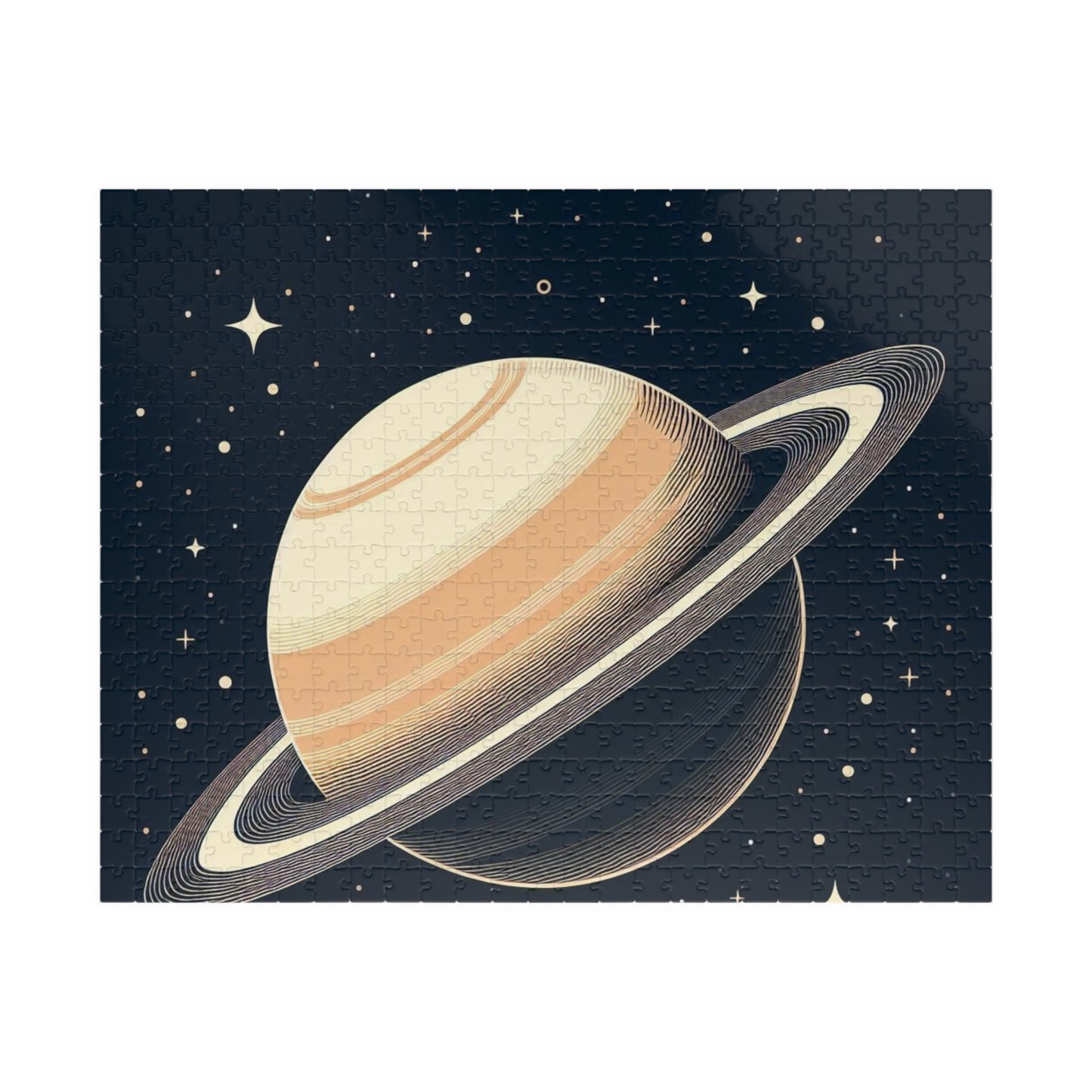 Space Puzzle - Saturn Design, Galactic Jigsaw for Astronomy Lovers, 520-Piece, Cosmic Brain Teaser, Celestial Gift, Universe Game