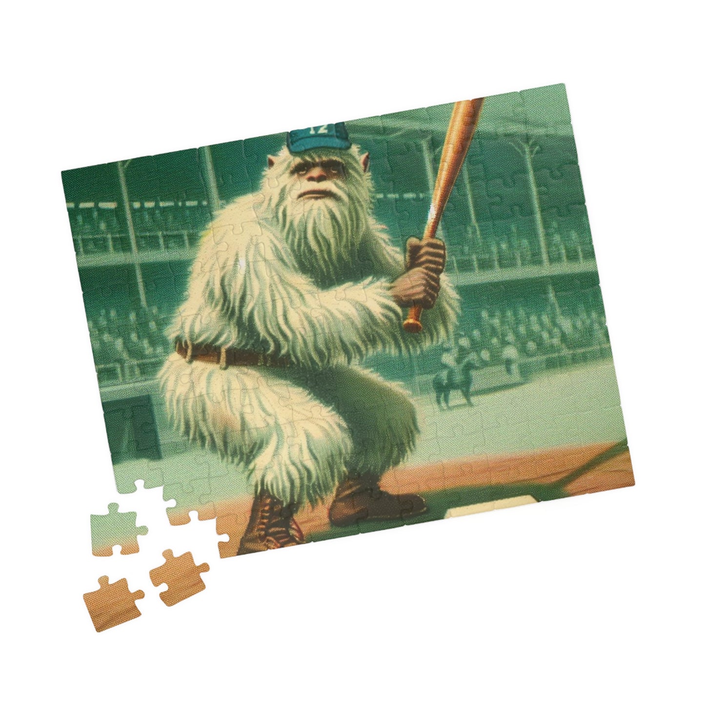 Puzzle, Yeti Baseball Vintage Card Design Brain Teaser, Educational Toy, 110 252 520 1014 Pieces