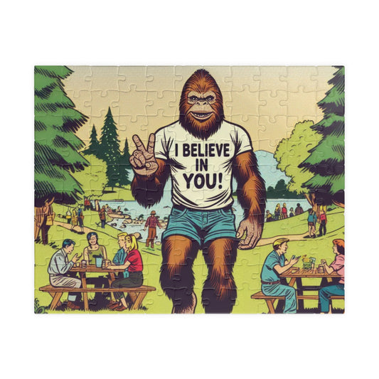 Bigfoot Jigsaw Puzzle, Funny Design, Original Artwork, Made to order brainteaser, Mindfulness Activity, Family Fun, Great Gift,