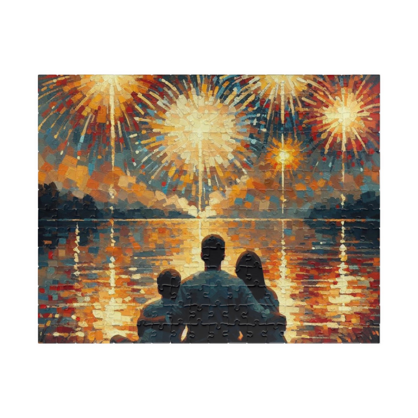 Jigsaw Puzzle, Impressionist Van Gogh Brainteaser, Fourth of July Fireworks Family Memories Gift, Custom Made