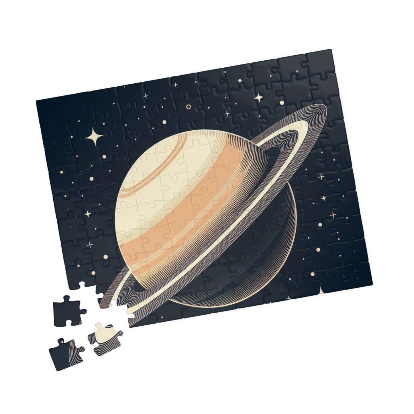 Space Puzzle - Saturn Design, Galactic Jigsaw for Astronomy Lovers, 520-Piece, Cosmic Brain Teaser, Celestial Gift, Universe Game