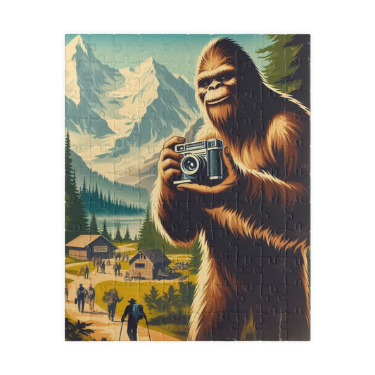 Puzzle, Bigfoot National Park Style Poster Brain Teaser, Jigsaw Game, Family Entertainment, Holiday Gift, Relaxing Challenge, Fun Activity